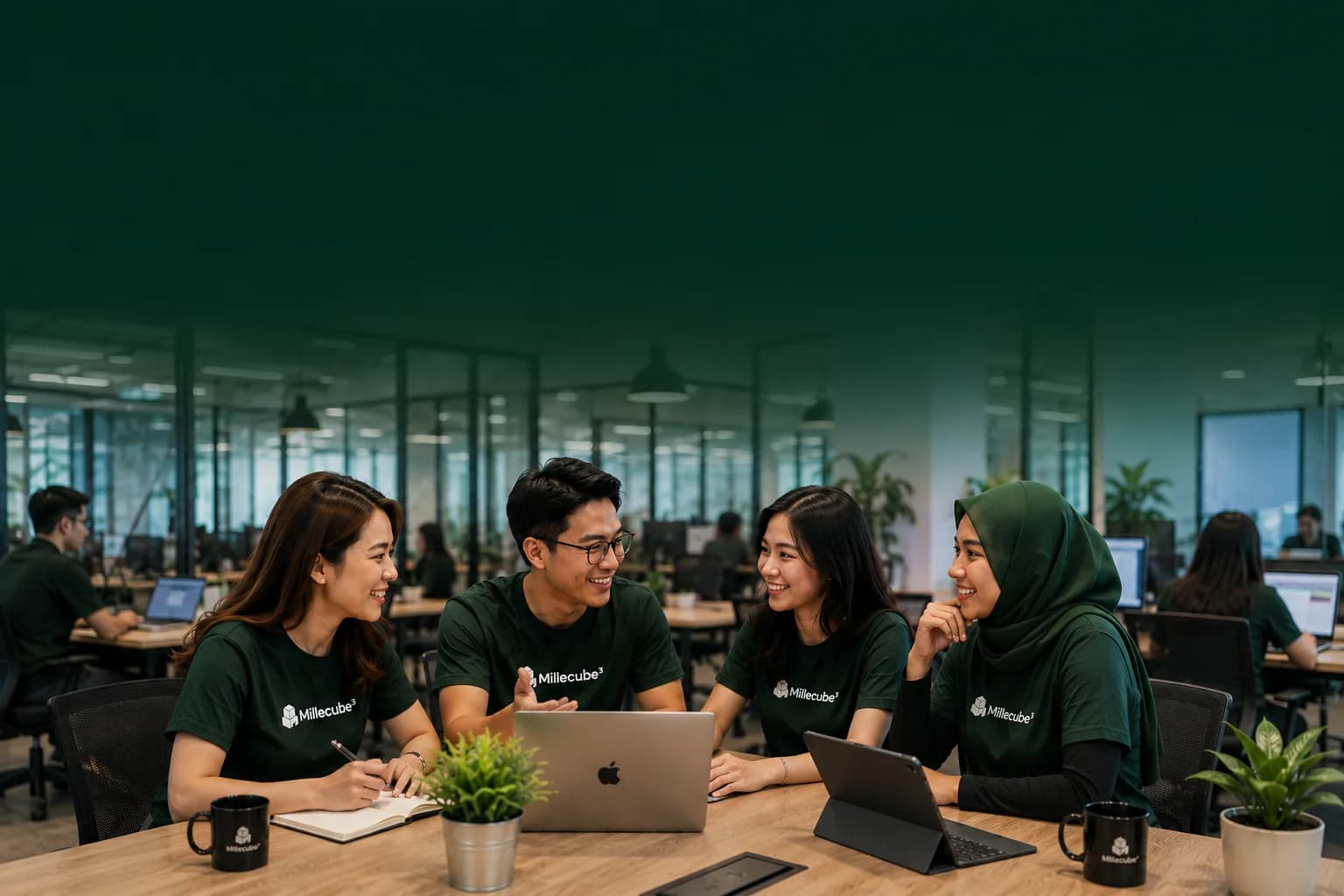Millecube team collaborating at Penang office